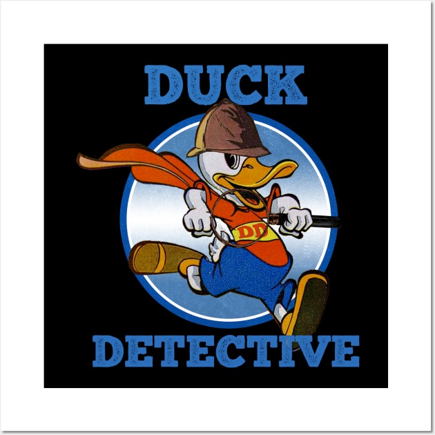 Duck Detective Vintage Retro Cartoon Comic Vibe Wall Art by Joaddo